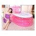 Bathtubs Freestanding Inflatable Large Adult Inflatable Thickening Insulation Bath Barrels Adults Bathing The Bottom of The Cotton Adult Bath Blue Pink Environmentally frie - B07H7JXHY1